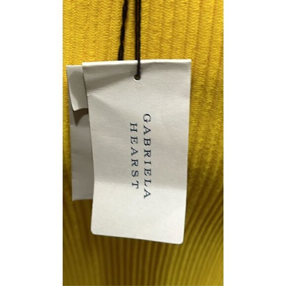 $1390 Gabriela Hearst Eula Ribbed and Pointelle Knit In Yellow Merino Wool Maxi - Picture 10 of 10